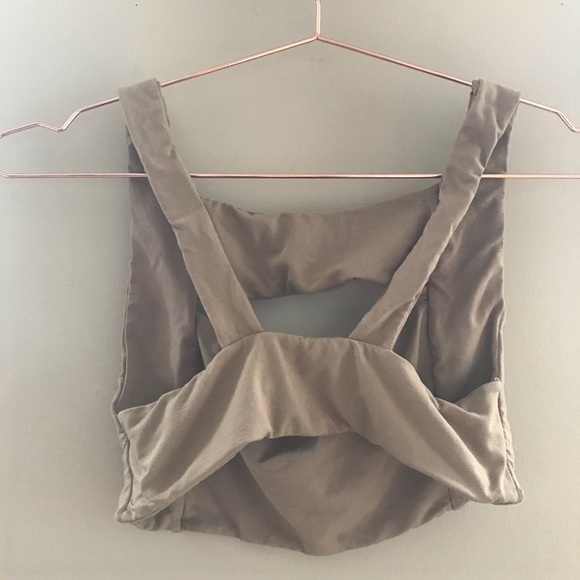 Indah Body Camel Brown Cut Out Sports Bra Sz 2 M - Picture 2 of 4